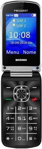 BROTHER Cellulare Brondi President 2 flip attivo nero